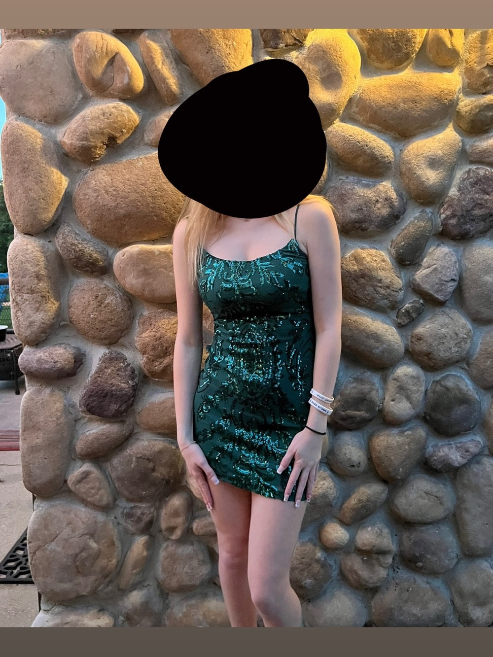 Green Sequin Spaghetti-Strap Mini Dress